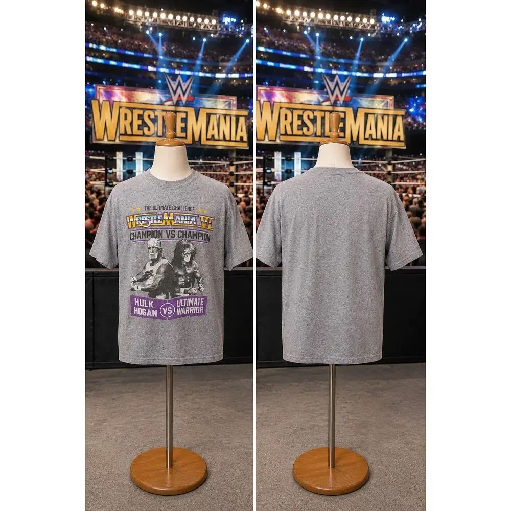 WrestleMania VI Hulk Hogan vs Ultimate Warrior Graphic Tee Medium